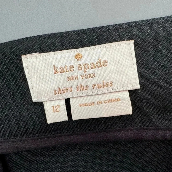 Kate Spade New York Poly Blend Black Pencil Skirt size 12 - Picture 6 of 10